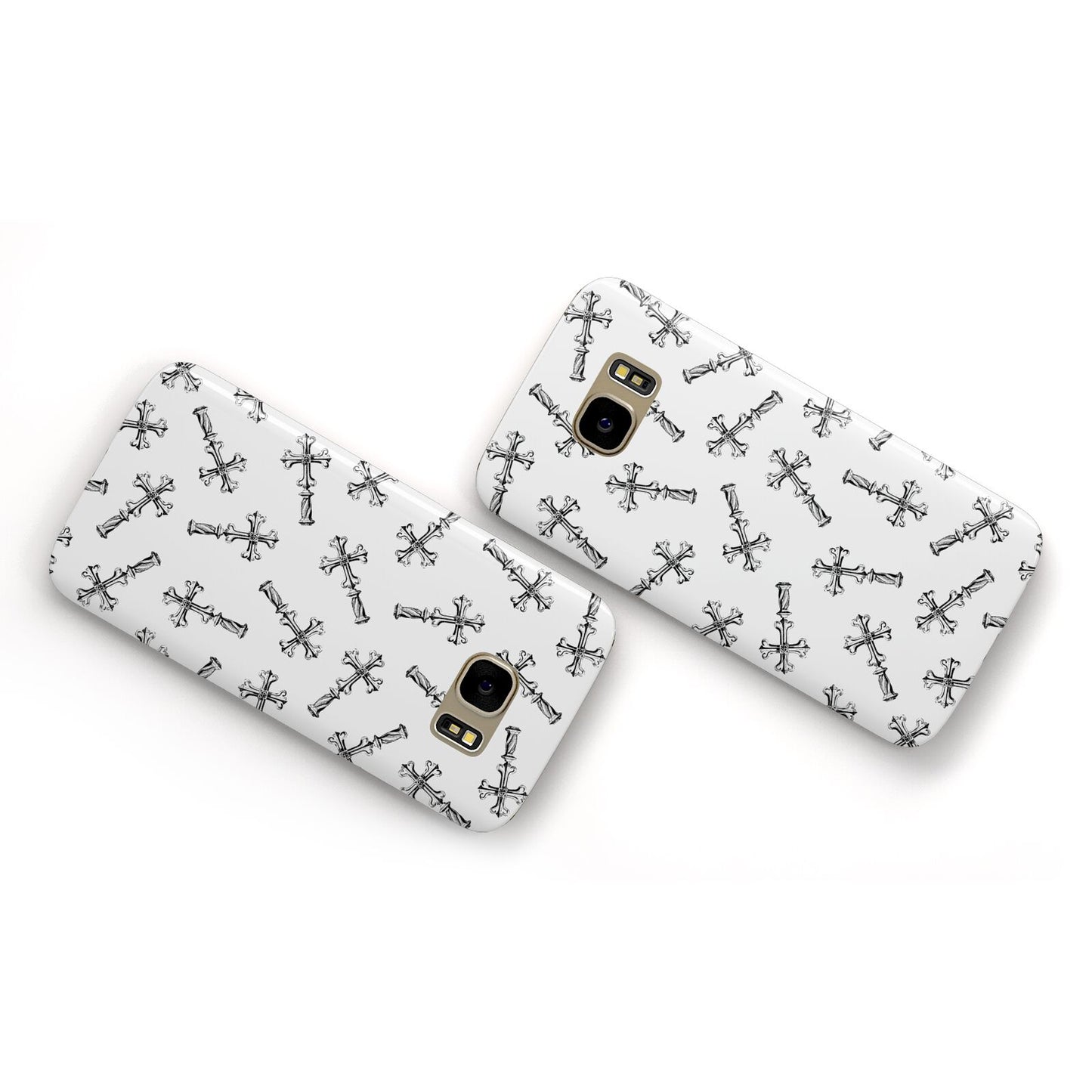 Monochrome Crosses Samsung Galaxy Case Flat Overview