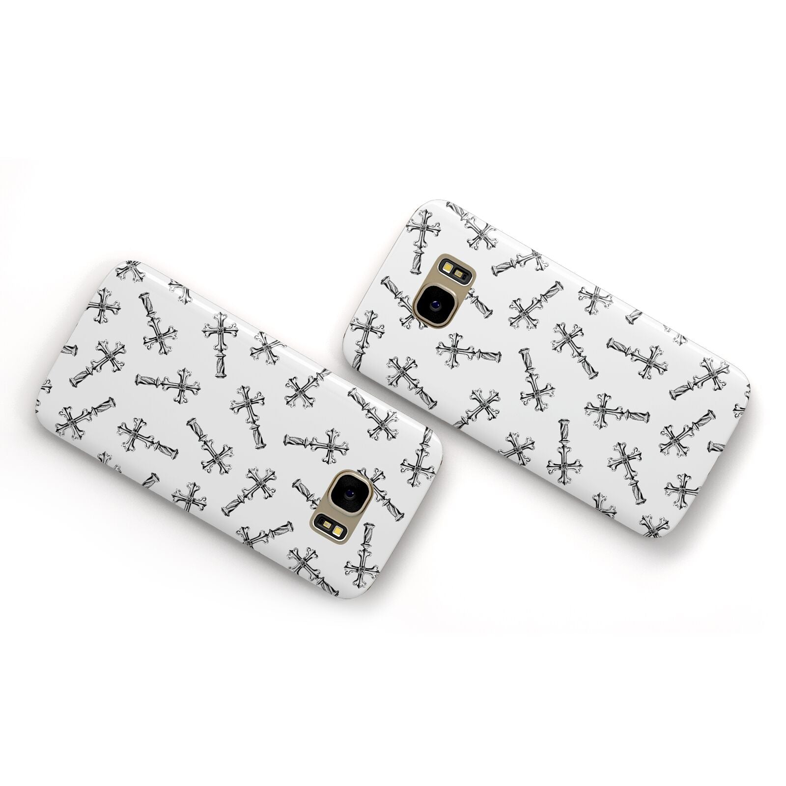 Monochrome Crosses Samsung Galaxy Case Flat Overview