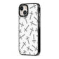 Monochrome Crosses iPhone 13 Black Impact Case Side Angle on Silver phone