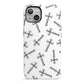 Monochrome Crosses iPhone 13 Full Wrap 3D Tough Case