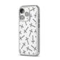 Monochrome Crosses iPhone 14 Pro Glitter Tough Case Silver Angled Image