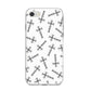 Monochrome Crosses iPhone 8 Bumper Case on Silver iPhone