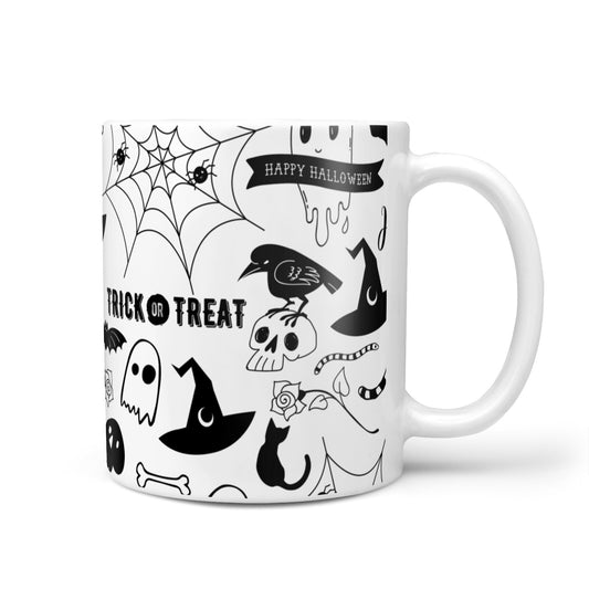 Monochrome Halloween Illustrations 10oz Mug