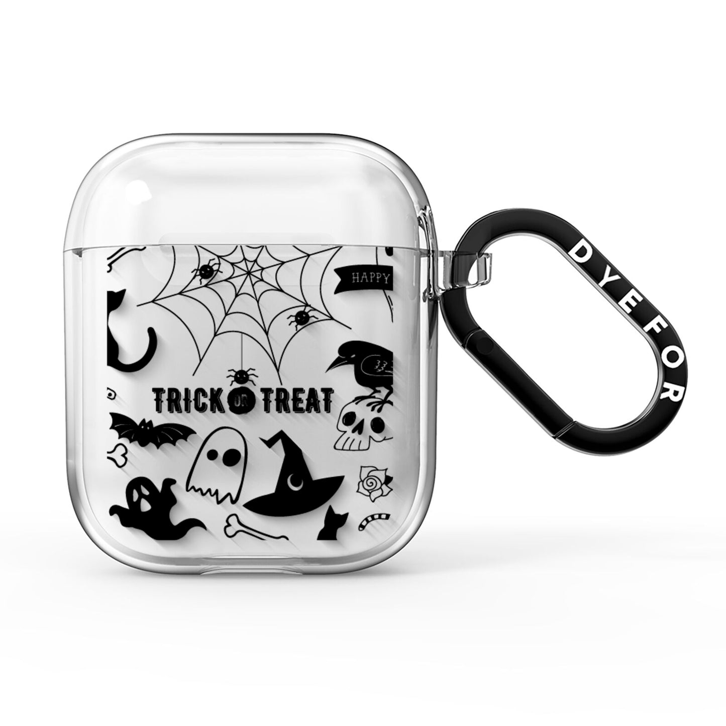 Monochrome Halloween Illustrations AirPods Clear Case