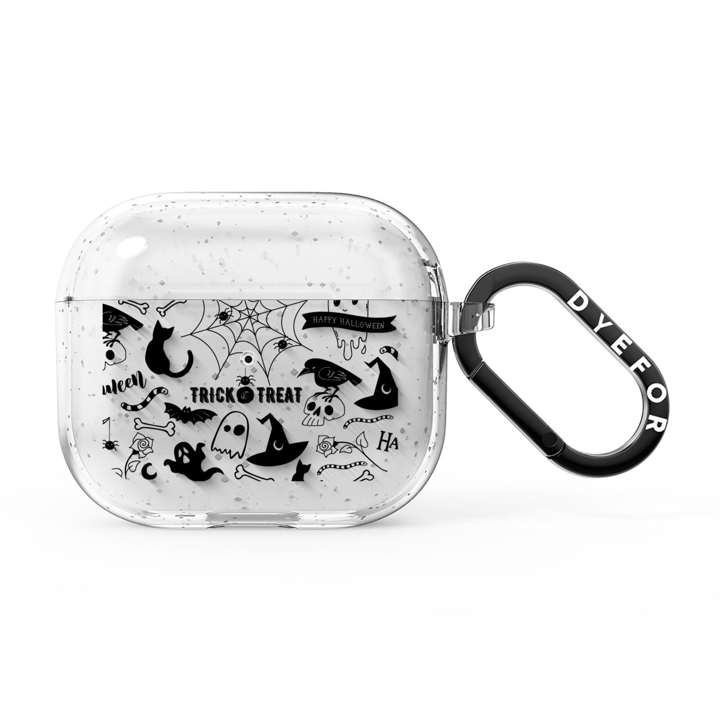 Monochrome Halloween Illustrations AirPods Glitter Case 3rd Gen
