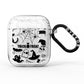 Monochrome Halloween Illustrations AirPods Glitter Case