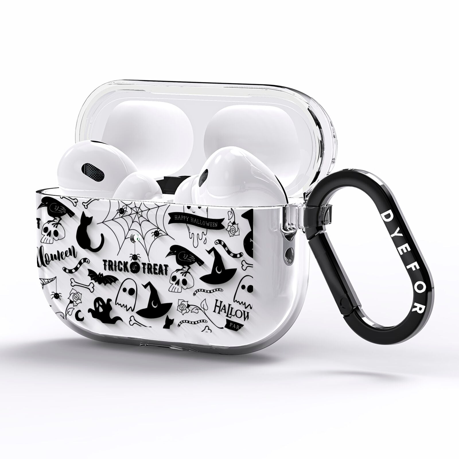 Monochrome Halloween Illustrations AirPods Pro Clear Case Side Image