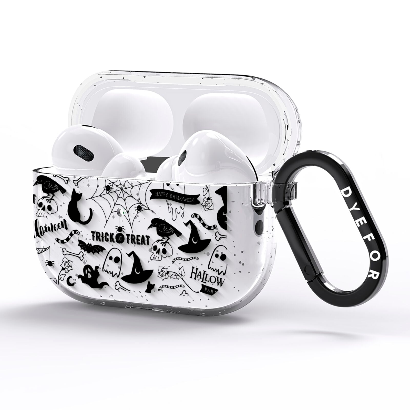 Monochrome Halloween Illustrations AirPods Pro Glitter Case Side Image