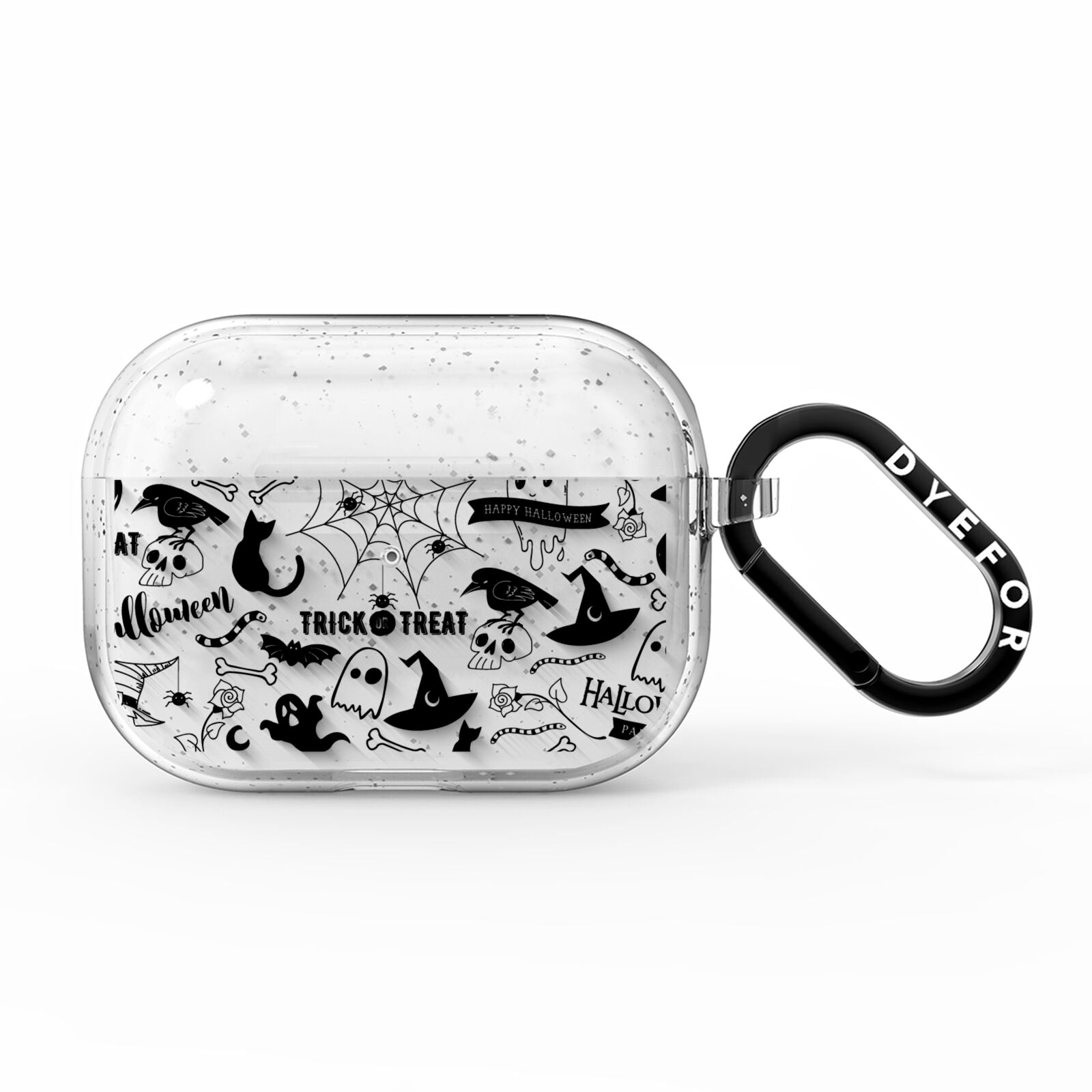 Monochrome Halloween Illustrations AirPods Pro Glitter Case