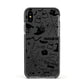 Monochrome Halloween Illustrations Apple iPhone Xs Impact Case Black Edge on Black Phone