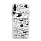 Monochrome Halloween Illustrations Apple iPhone Xs Impact Case White Edge on Silver Phone