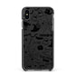 Monochrome Halloween Illustrations Apple iPhone Xs Max Impact Case Black Edge on Black Phone