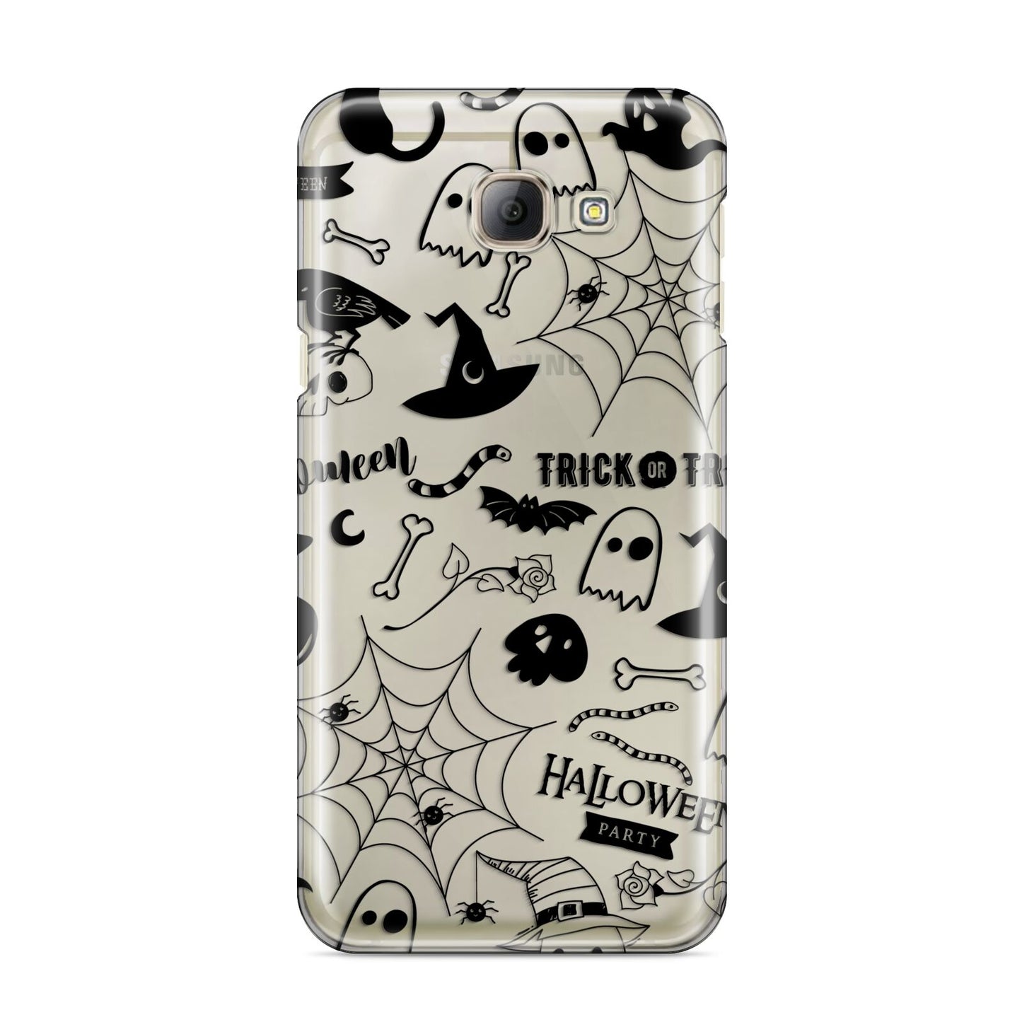 Monochrome Halloween Illustrations Samsung Galaxy A8 2016 Case
