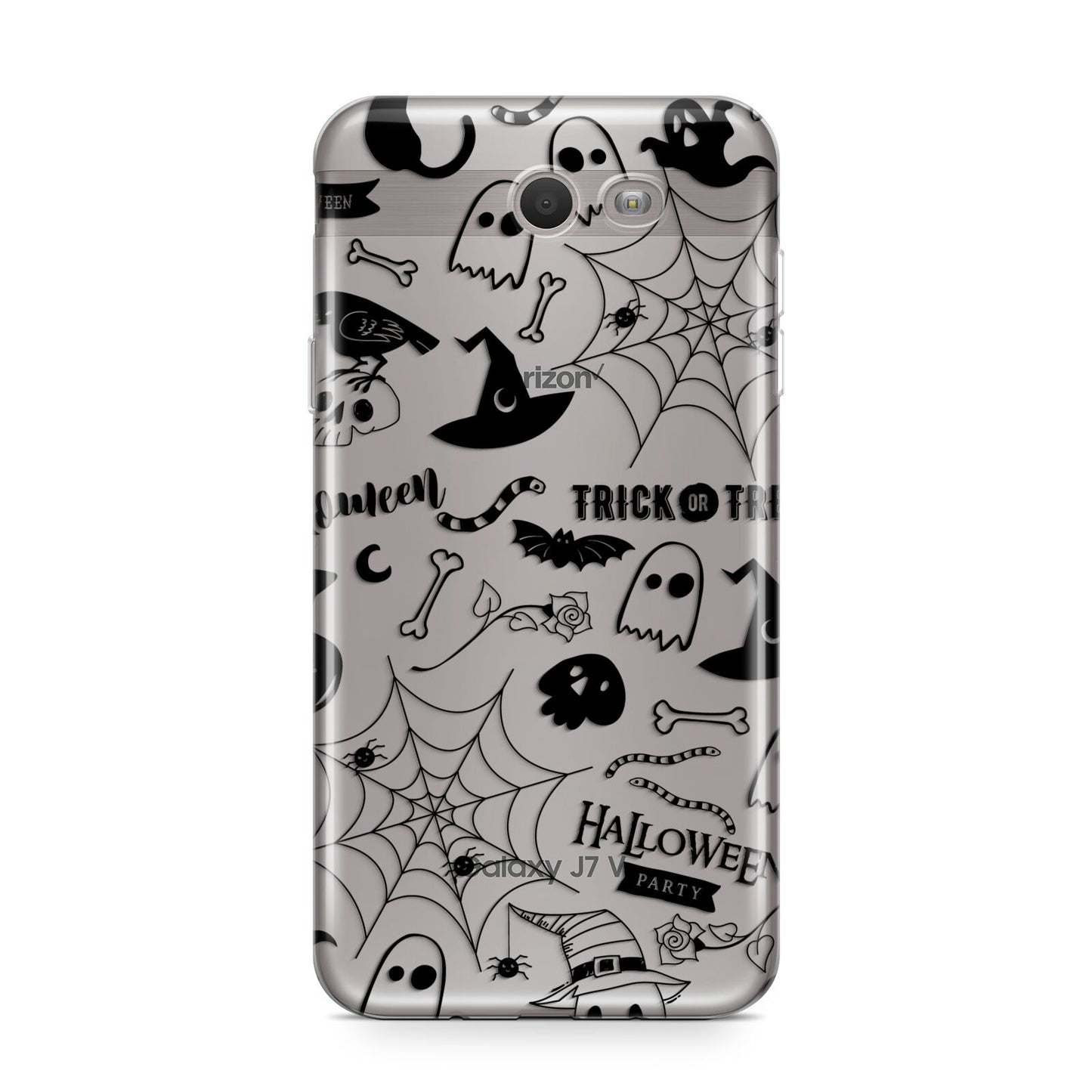 Monochrome Halloween Illustrations Samsung Galaxy J7 2017 Case