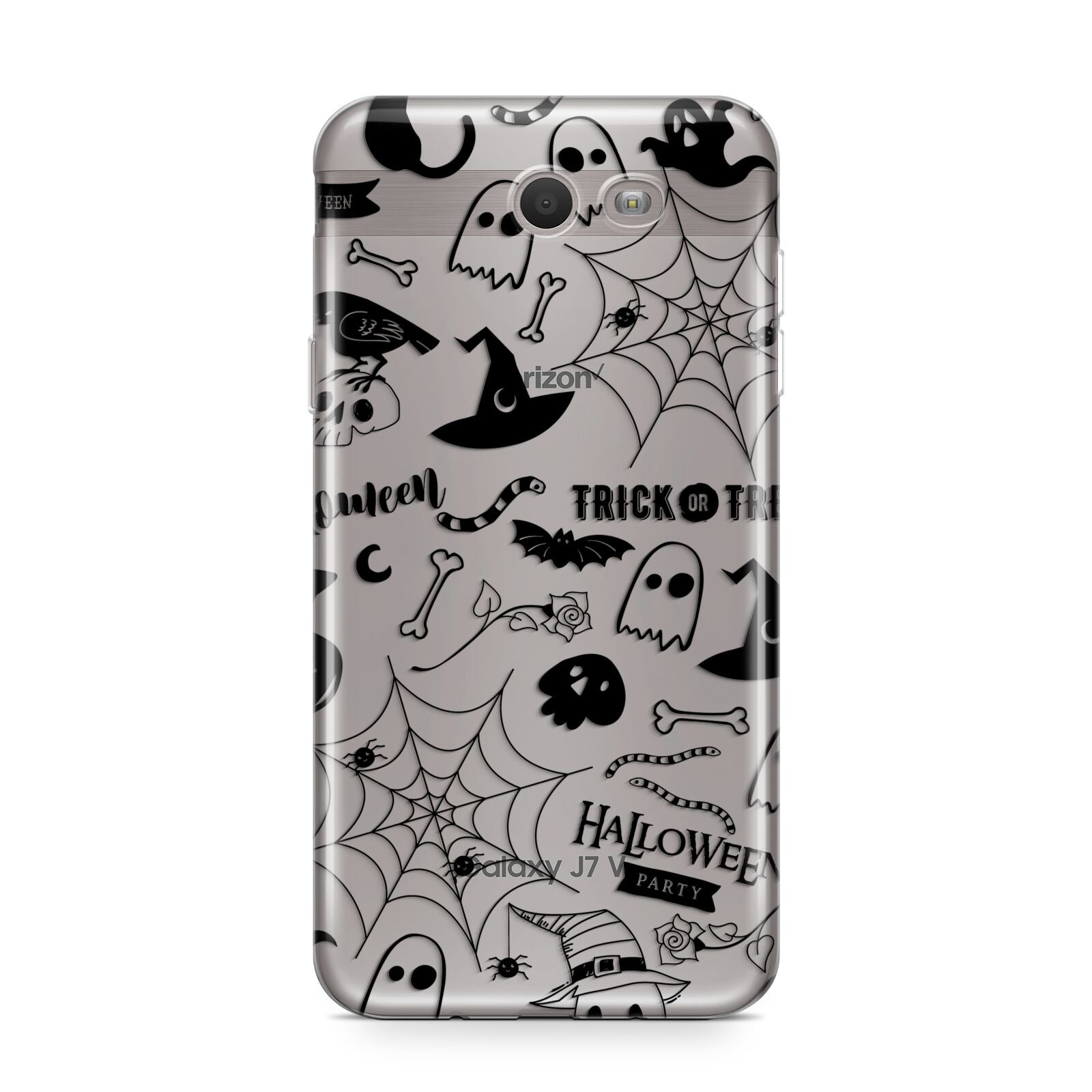 Monochrome Halloween Illustrations Samsung Galaxy J7 2017 Case