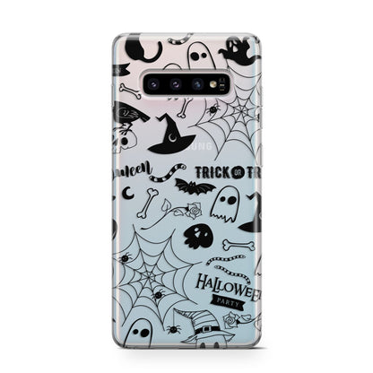 Monochrome Halloween Illustrations Samsung Galaxy S10 Case