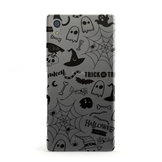 Monochrome Halloween Illustrations Sony Xperia Case