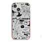 Monochrome Halloween Illustrations iPhone 13 Mini TPU Impact Case with Pink Edges