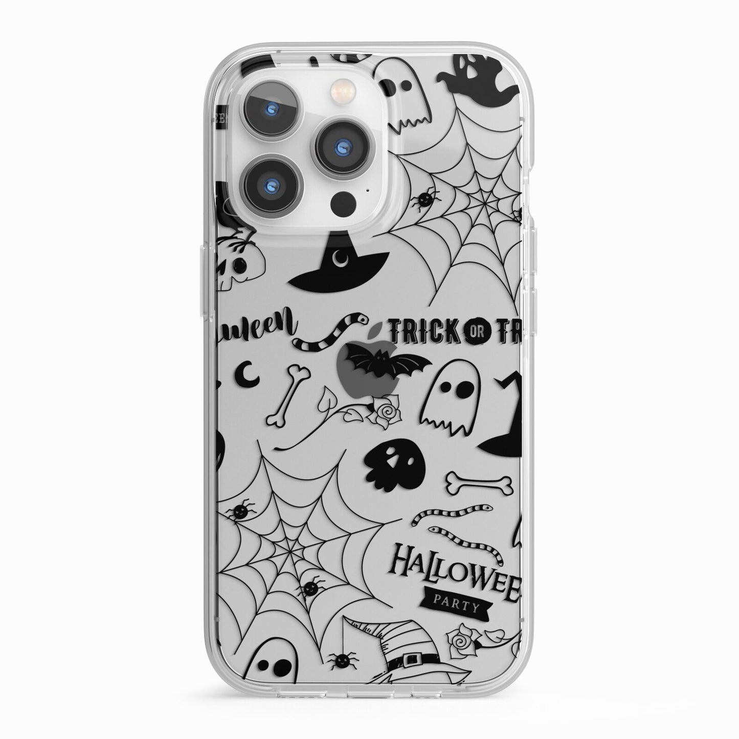 Monochrome Halloween Illustrations iPhone 13 Pro TPU Impact Case with White Edges