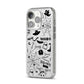 Monochrome Halloween Illustrations iPhone 14 Pro Glitter Tough Case Silver Angled Image