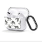 Monochrome Leopard Print Personalised AirPods Clear Case 3rd Gen Side Image