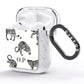Monochrome Leopard Print Personalised AirPods Glitter Case Side Image