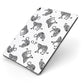 Monochrome Leopard Print Personalised Apple iPad Case on Grey iPad Side View