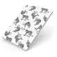 Monochrome Leopard Print Personalised Apple iPad Case on Silver iPad Side View