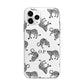 Monochrome Leopard Print Personalised Apple iPhone 11 Pro in Silver with Bumper Case