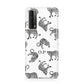 Monochrome Leopard Print Personalised Huawei P Smart 2021