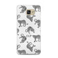 Monochrome Leopard Print Personalised Samsung Galaxy A5 2016 Case on gold phone