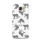 Monochrome Leopard Print Personalised Samsung Galaxy A7 2016 Case on gold phone