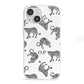 Monochrome Leopard Print Personalised iPhone 13 Mini Clear Bumper Case