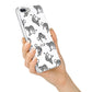Monochrome Leopard Print Personalised iPhone 7 Plus Bumper Case on Silver iPhone Alternative Image