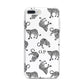 Monochrome Leopard Print Personalised iPhone 7 Plus Bumper Case on Silver iPhone