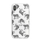 Monochrome Leopard Print Personalised iPhone X Bumper Case on Silver iPhone Alternative Image 1