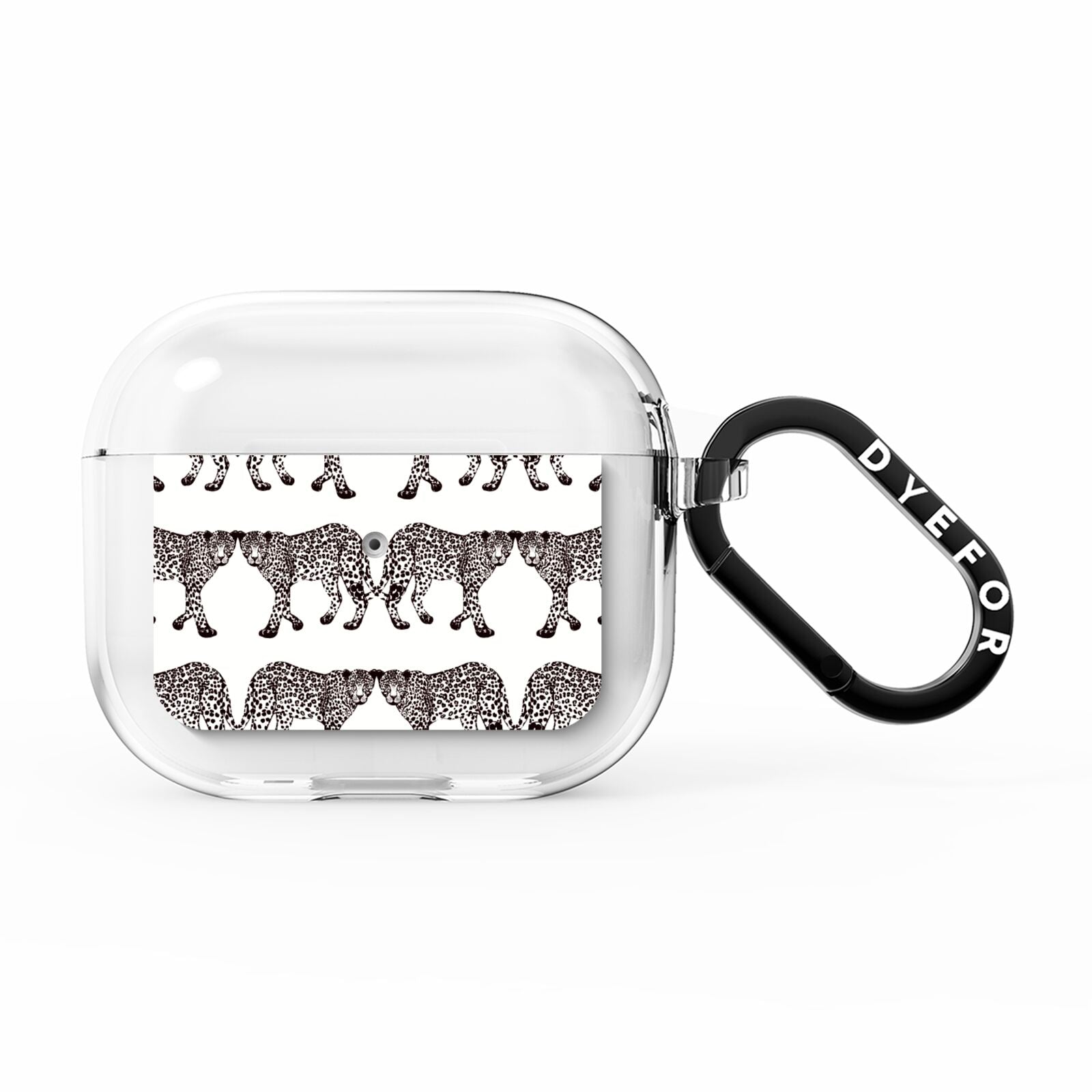 Monochrome Mirrored Leopard Print AirPods Clear Case 3rd Gen