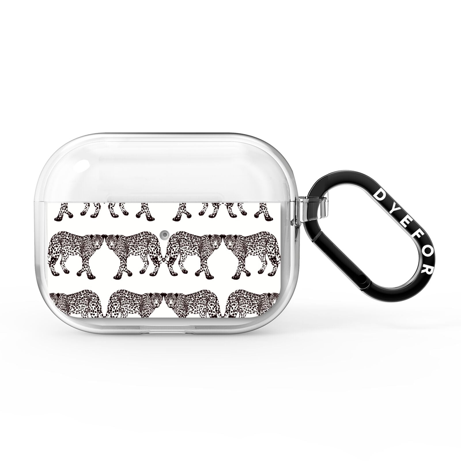 Monochrome Mirrored Leopard Print AirPods Pro Clear Case