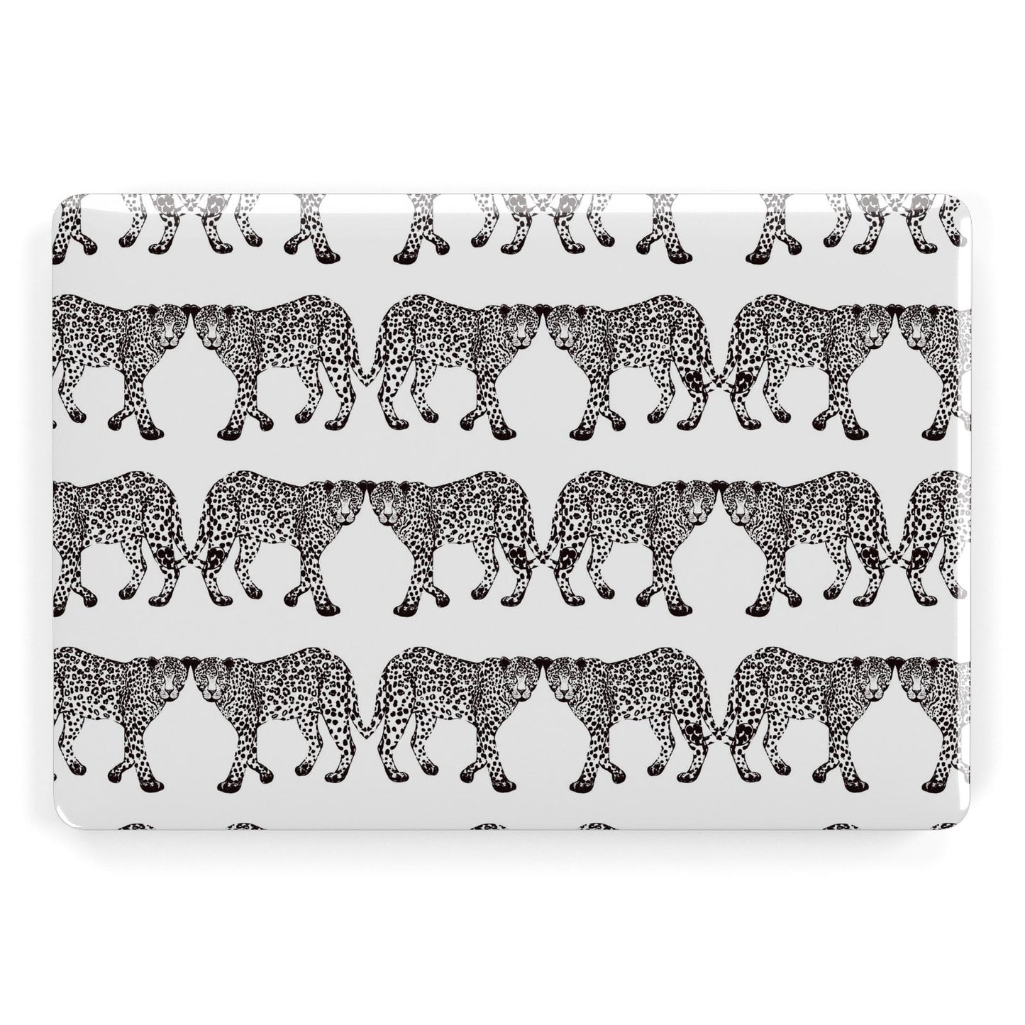 Monochrome Mirrored Leopard Print Apple MacBook Case