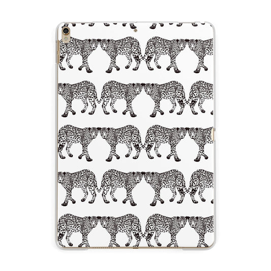 Monochrome Mirrored Leopard Print Apple iPad Gold Case