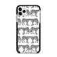 Monochrome Mirrored Leopard Print Apple iPhone 11 Pro Max in Silver with Black Impact Case