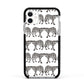 Monochrome Mirrored Leopard Print Apple iPhone 11 in White with Black Impact Case