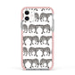 Monochrome Mirrored Leopard Print Apple iPhone 11 in White with Pink Impact Case
