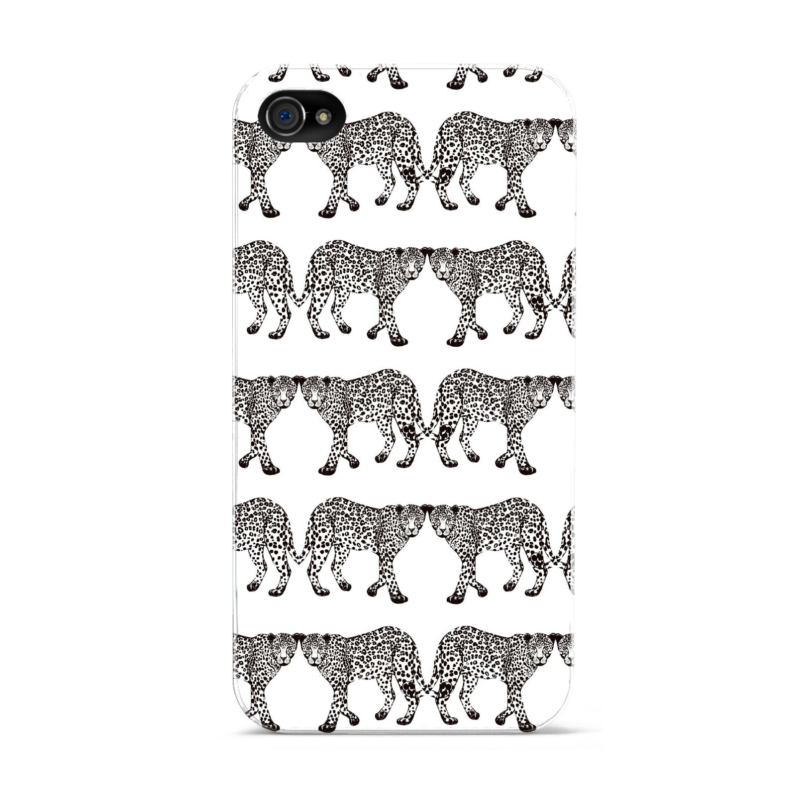 Monochrome Mirrored Leopard Print Apple iPhone 4s Case