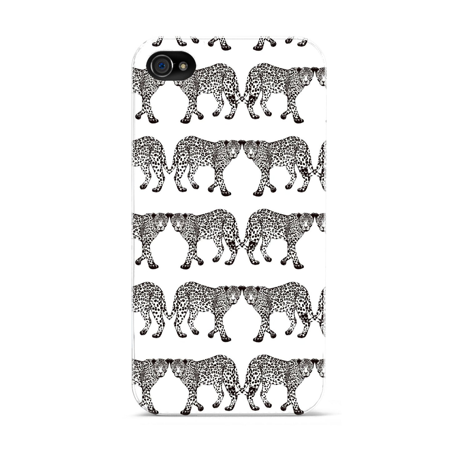 Monochrome Mirrored Leopard Print Apple iPhone 4s Case