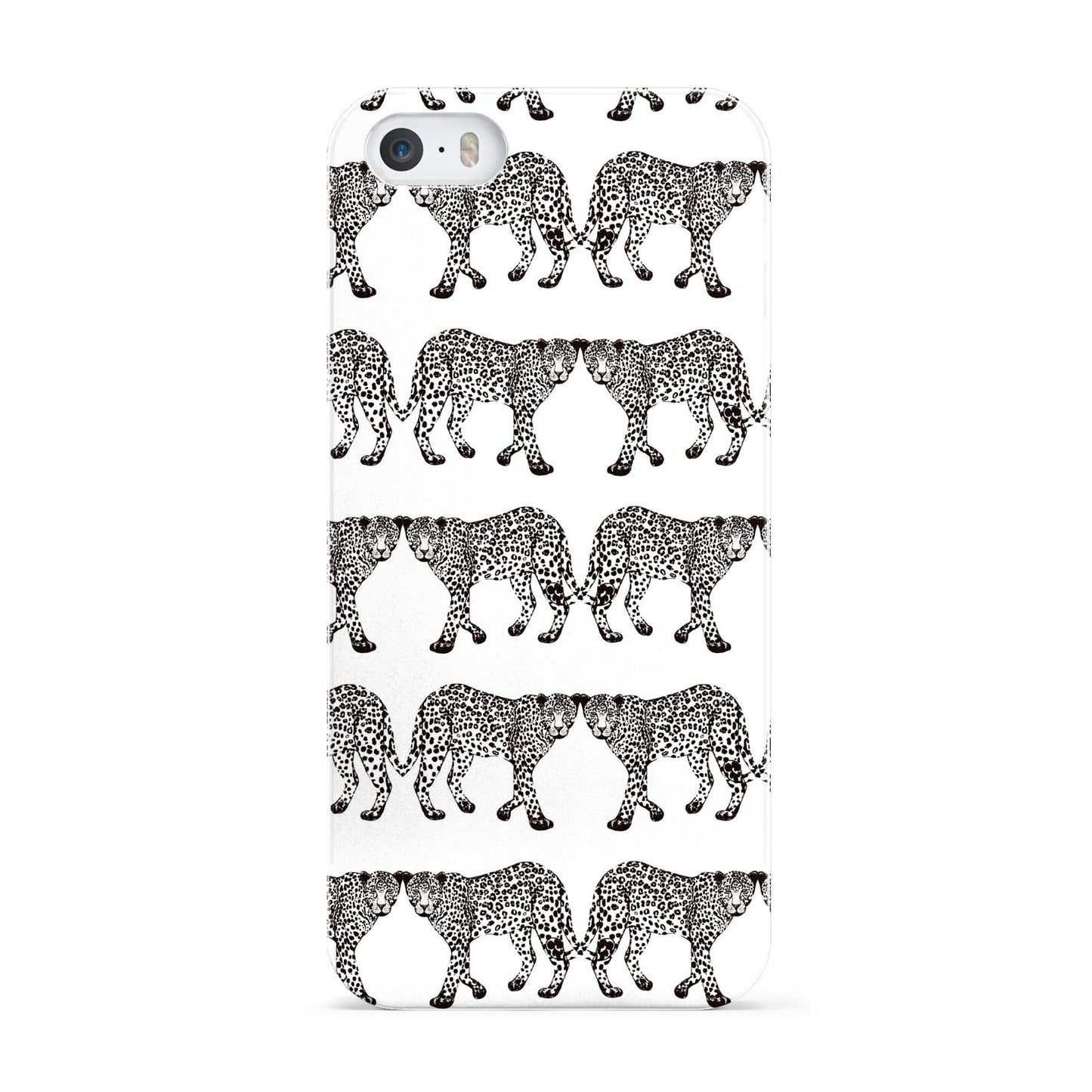 Monochrome Mirrored Leopard Print Apple iPhone 5 Case