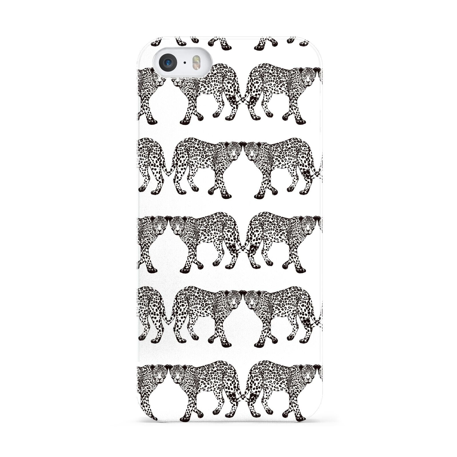 Monochrome Mirrored Leopard Print Apple iPhone 5 Case