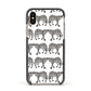 Monochrome Mirrored Leopard Print Apple iPhone Xs Impact Case Black Edge on Gold Phone