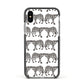 Monochrome Mirrored Leopard Print Apple iPhone Xs Impact Case Black Edge on Silver Phone