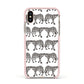Monochrome Mirrored Leopard Print Apple iPhone Xs Impact Case Pink Edge on Gold Phone